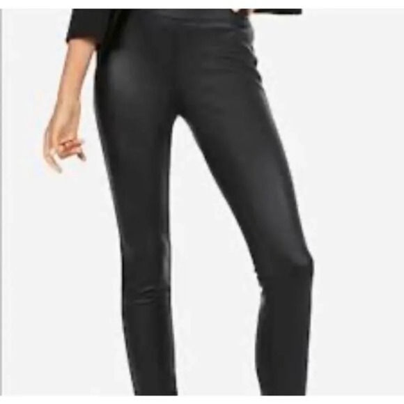 Lulu’s Party in the Front Black Vegan Leather Leggings - Picture 1 of 5